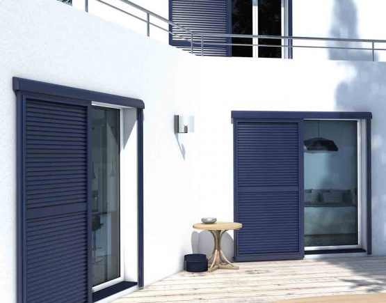 volets coulissants bleu design maison moderne grande qualité